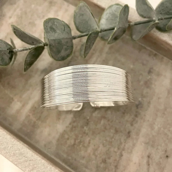 925 Sterling Silver Thick Bracelet Wide Large Cuff Bracelet Bangle Bracelet - Picture 1 of 6